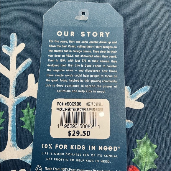 NWT Life is Good Crusher Snowflake Berries Tee - Picture 5 of 7